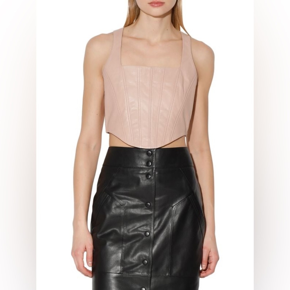 NWT Walter Baker Imani Leather Corset top